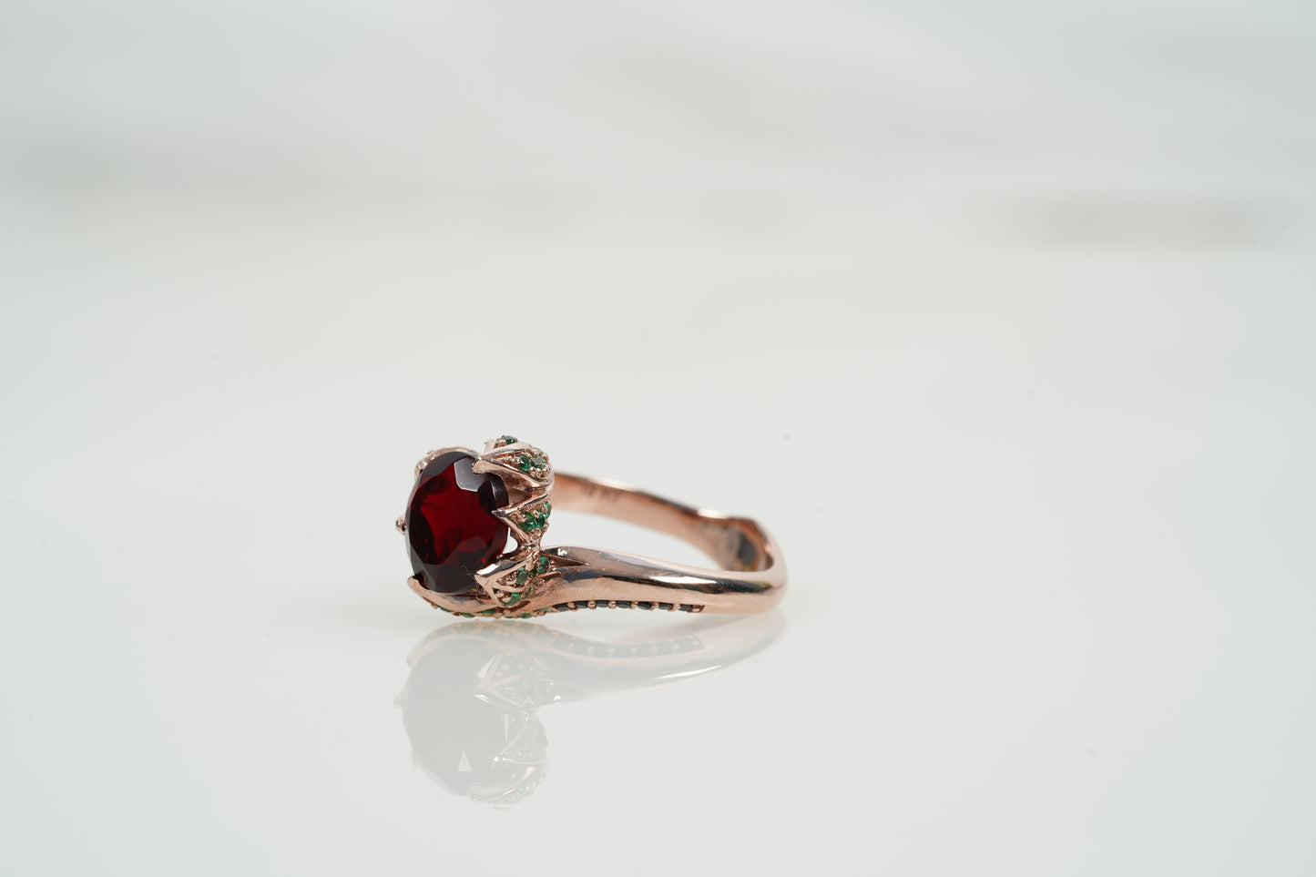 Round Cut Lab Ruby July Birthstone Engagement Ring