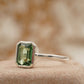 Bezel Set Green Amethyst 925 Sterling Silver Solitaire Ring Side position