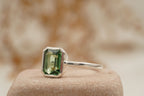 Bezel Set Green Amethyst 925 Sterling Silver Solitaire Ring - MinimalistJewels