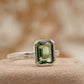 Bezel Set Green Amethyst 925 Sterling Silver Solitaire Ring  Right Angle