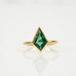 Kite Shaped Emerald Ring Solid Gold Solitaire Ring