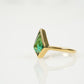 Kite Shaped Emerald Ring Solid Gold Solitaire Ring