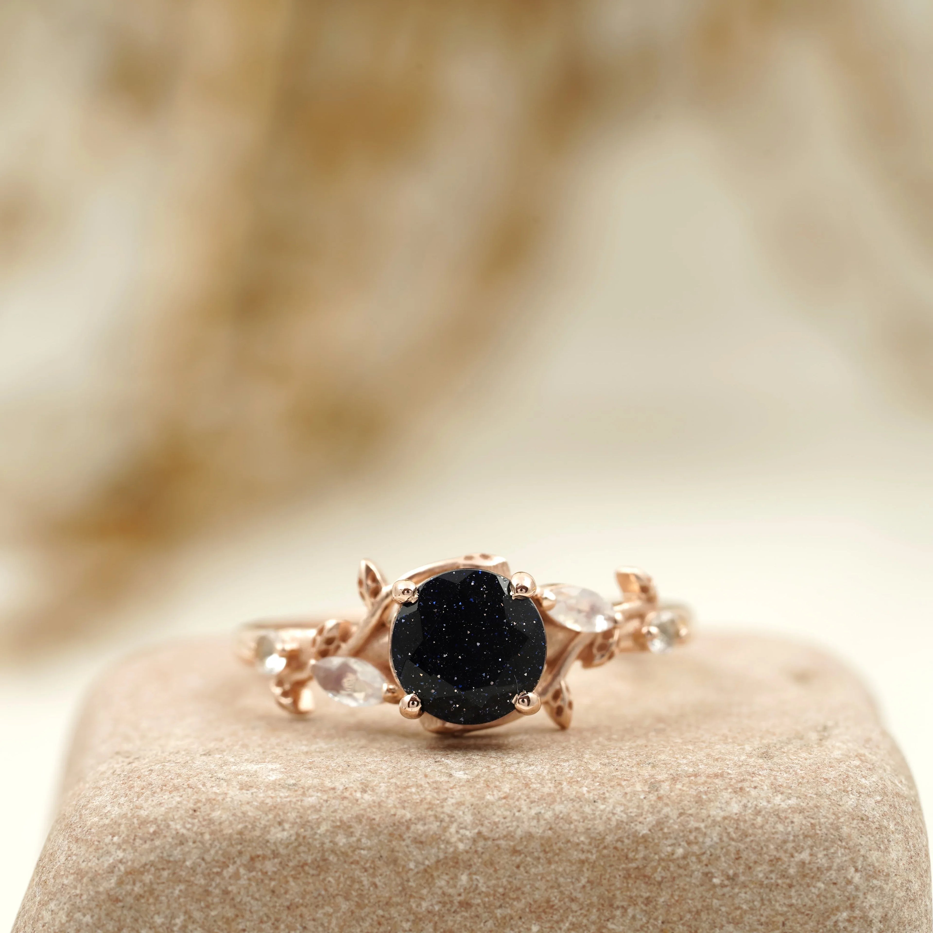 Emerald Cut Aquamarine Gemstone Engagement Ring For Women - MinimalistJewels