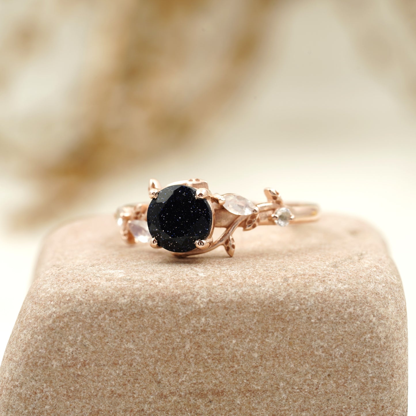 Emerald Cut Aquamarine Gemstone Engagement Ring For Women