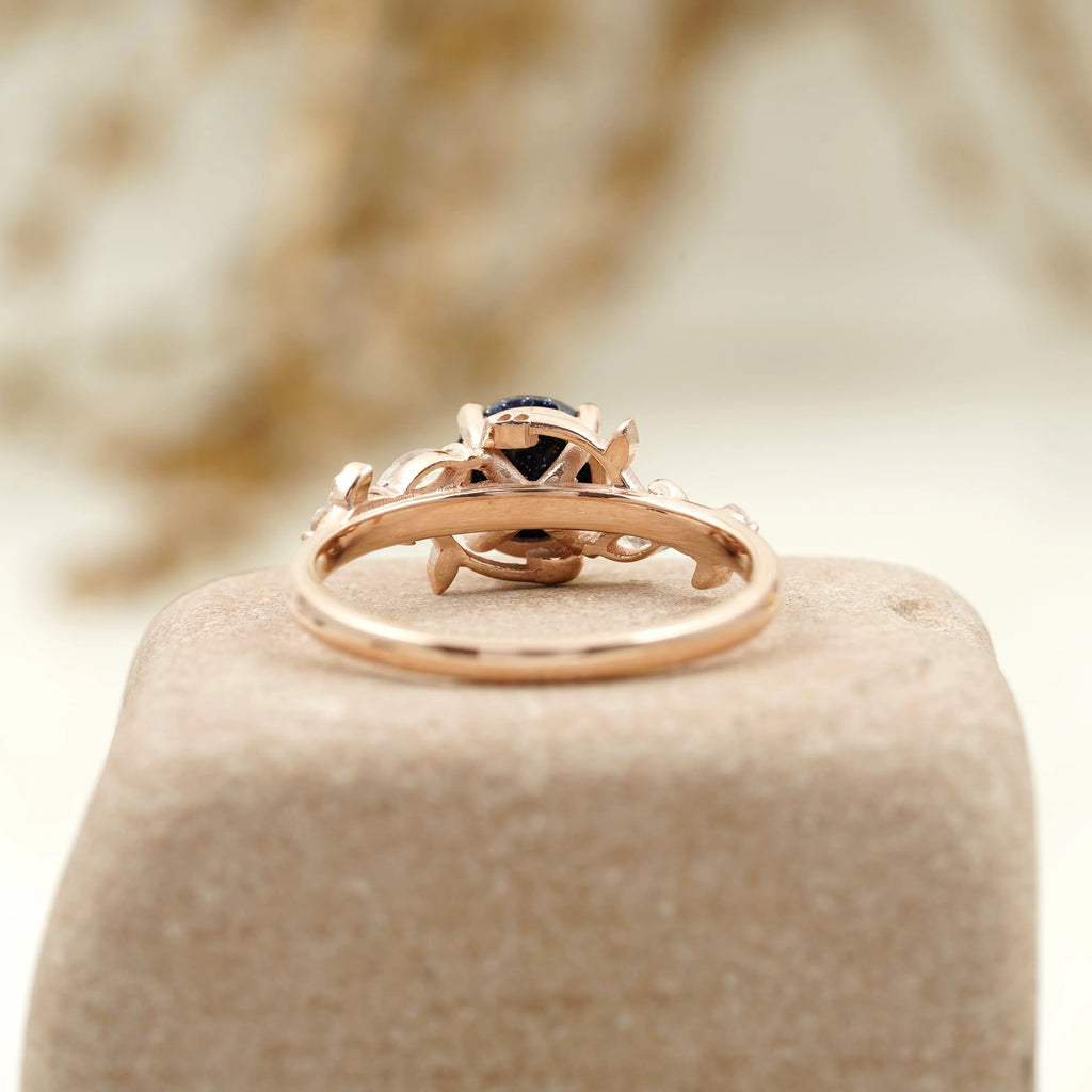 Emerald Cut Aquamarine Gemstone Engagement Ring For Women - MinimalistJewels