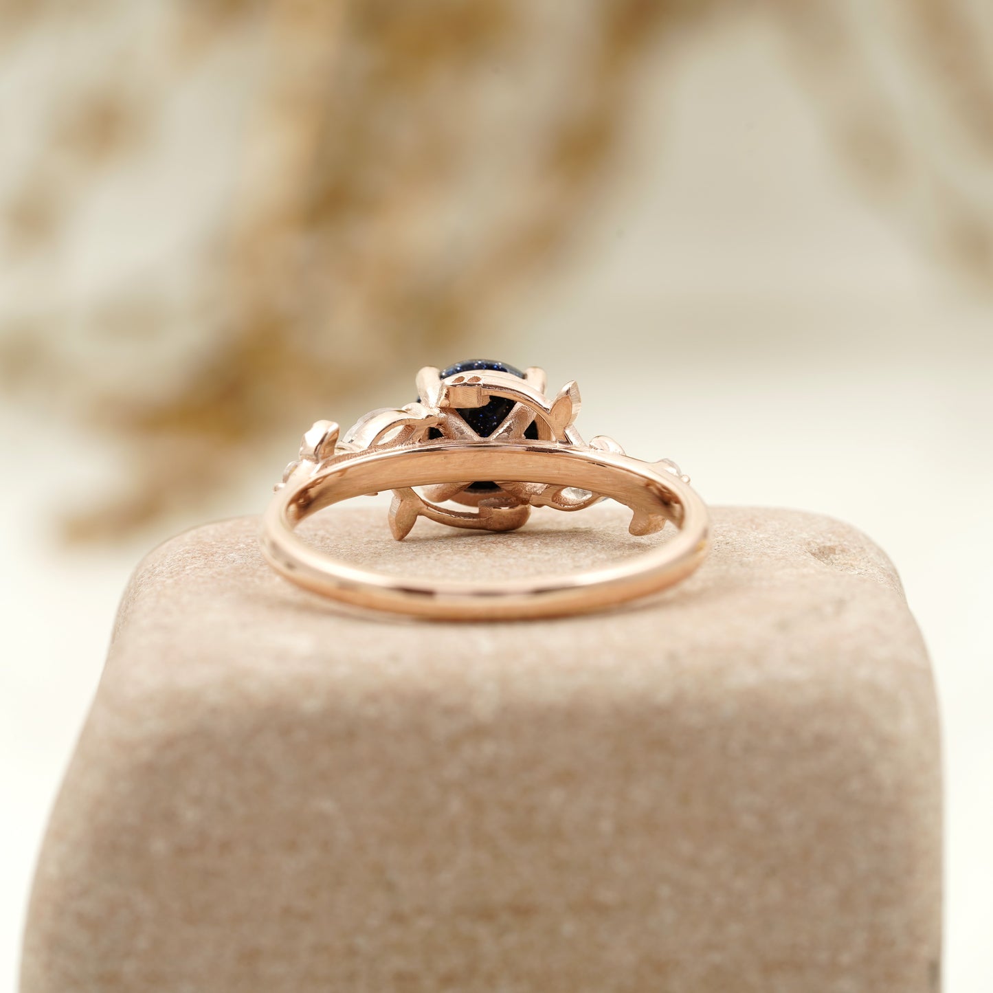 Emerald Cut Aquamarine Gemstone Engagement Ring For Women