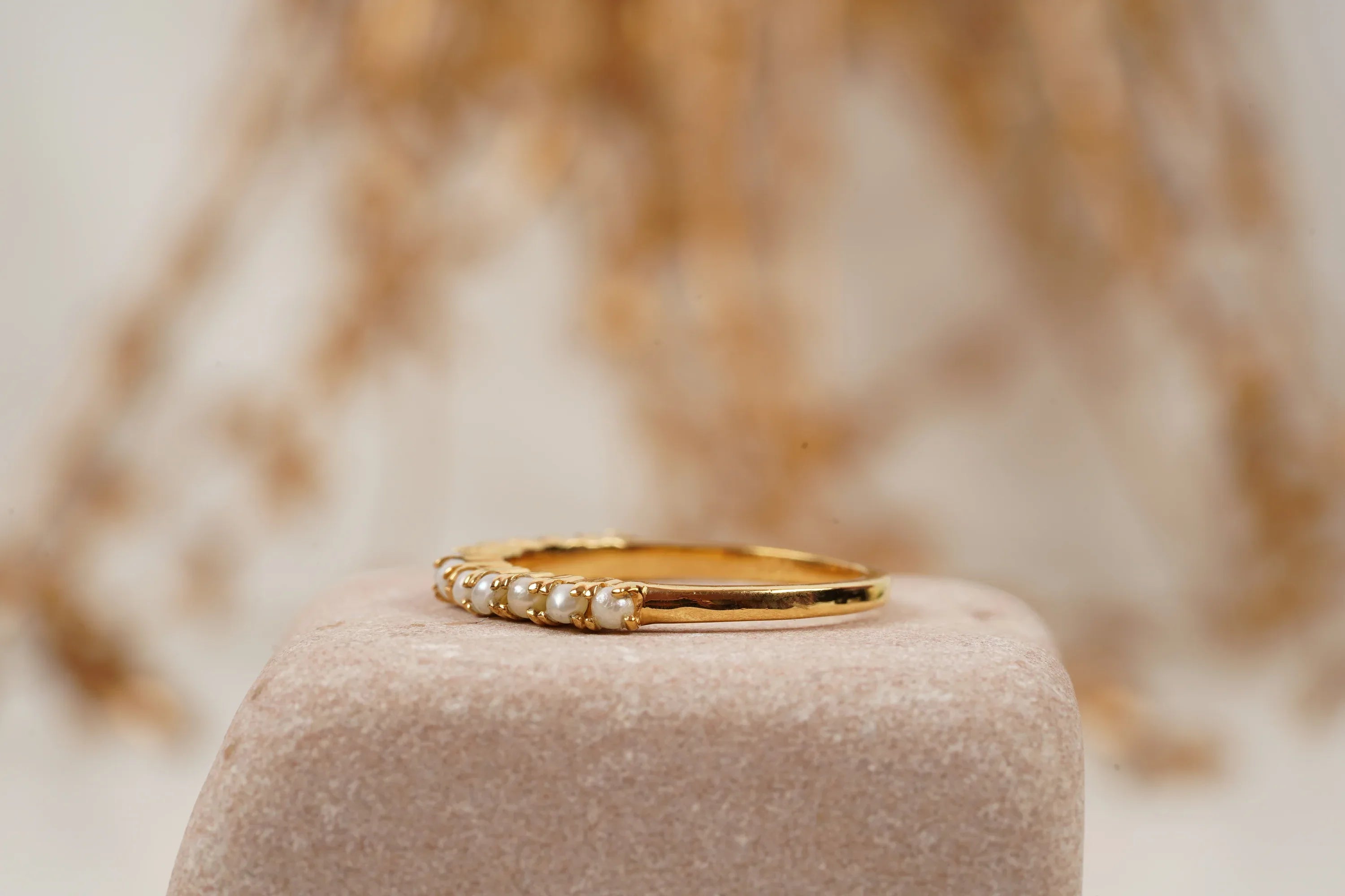 Pearl Wedding Band Freshwater Akoya Pearl 925 Sterling Silver Ring - MinimalistJewels