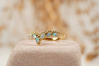 Marquise Cut Fire Opal CZ Diamond Wedding Band - MinimalistJewels