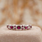 Princess Cut Ruby July Birthstone Wedding Band