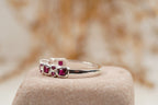 Princess Cut Ruby July Birthstone Wedding Band - MinimalistJewels