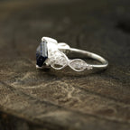 Princess Cut Blue Sandstone Engagement Ring - MinimalistJewels