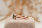 Oval Moss Agate Stacking Ring Three Stone Ring - MinimalistJewels