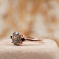 Oval Cut Black Rutile Quartz Engagement Ring 14K Rose Gold