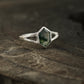 Vintage Bezel Setting Moss Agate  Engagement Ring Right Angle