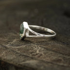 Vintage Bezel Setting Moss Agate Engagement Ring - MinimalistJewels