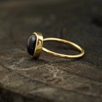 Cabochon Amethyst Engagement Ring - MinimalistJewels