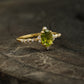 Oval Cut Cluster Halo Diamond Peridot Engagement Ring