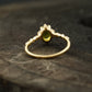 Oval Cut Cluster Halo Diamond Peridot Engagement Ring