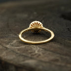 Pearl & Diamond Silver Engagement Ring - MinimalistJewels