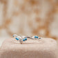 Turquoise Half Eternity Sterling Silver Wedding Band