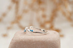 Turquoise Half Eternity Sterling Silver Wedding Band - MinimalistJewels