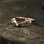 Natural Moss Agate Open Wedding Band - MinimalistJewels