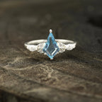 Kite Shape Aquamarine 925 Sterling Silver Ring - MinimalistJewels