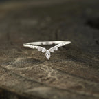 Marquise Diamond Wedding Band Sterling Silver - MinimalistJewels