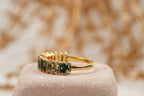 Baguette Cut Moss Agate Stone Wedding Band - MinimalistJewels