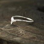 Marquise Diamond Wedding Band Sterling Silver - MinimalistJewels