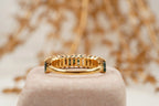 Baguette Cut Moss Agate Stone Wedding Band - MinimalistJewels