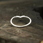 Marquise Diamond Wedding Band Sterling Silver - MinimalistJewels