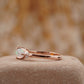 Pear Citrine Gemstone Three Stone Opal Cluster Wedding Ring