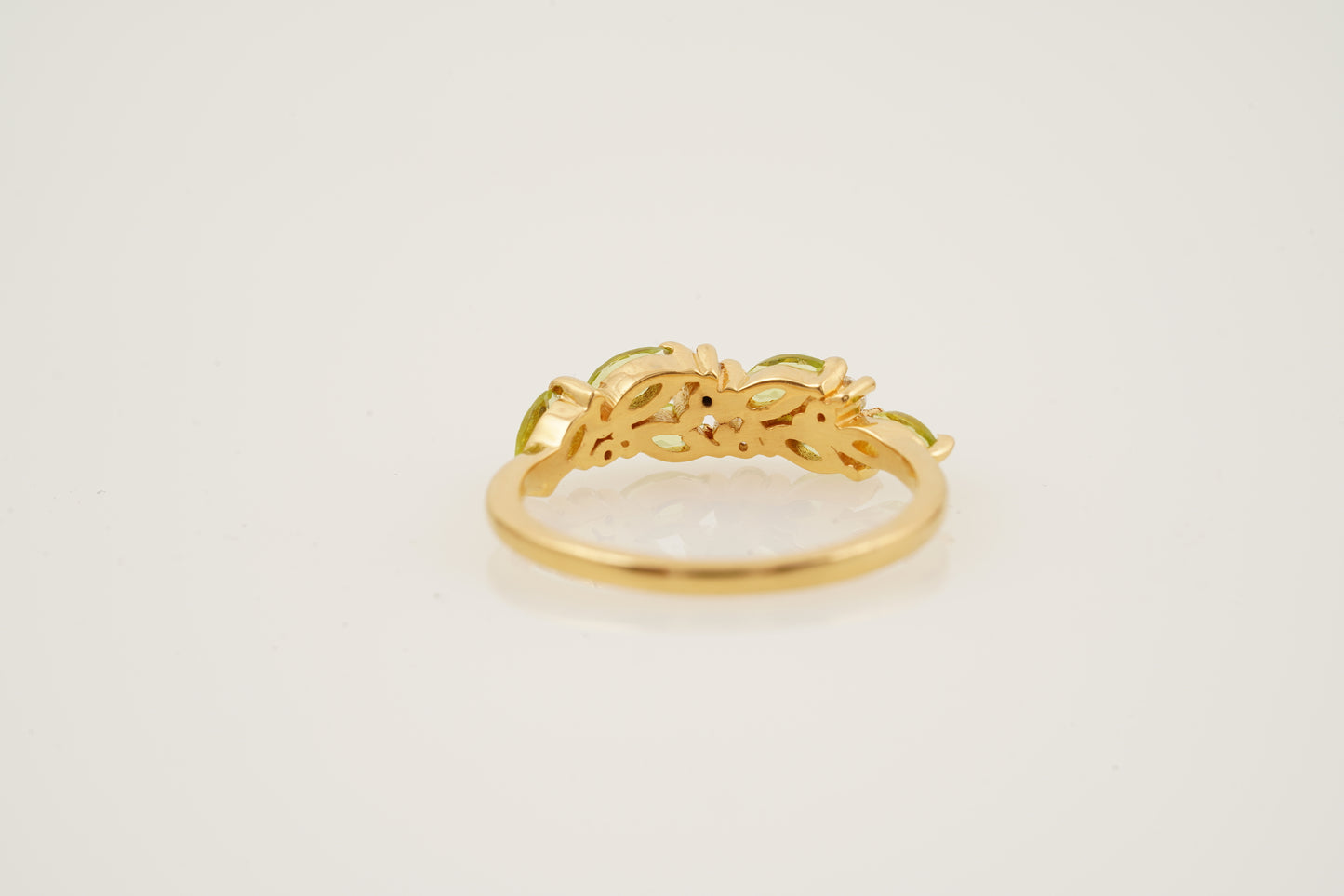 Marquise Cut Peridot Ring Solid Gold Peridot Wedding Band