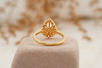 Pear Cut Morganite Halo Diamond Engagement Ring - MinimalistJewels