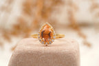 Pear Cut Morganite Halo Diamond Engagement Ring - MinimalistJewels