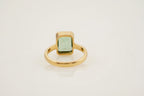 Peridot Ring Emerald Cut Solid Gold Ring For Women - MinimalistJewels
