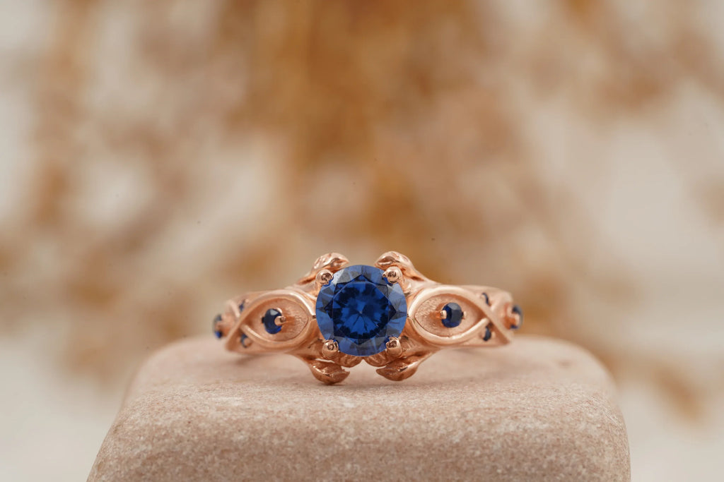 Zora Sapphire Spiritual Stone Engagement Ring Video Game Nerdy Geeky Ring - MinimalistJewels
