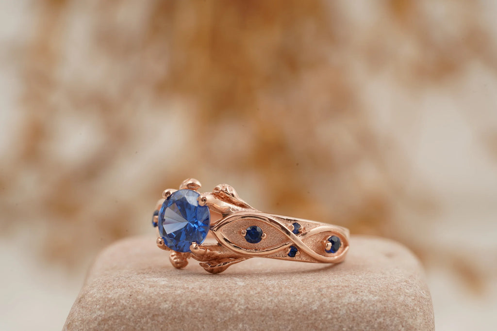 Zora Sapphire Spiritual Stone Engagement Ring Video Game Nerdy Geeky Ring - MinimalistJewels