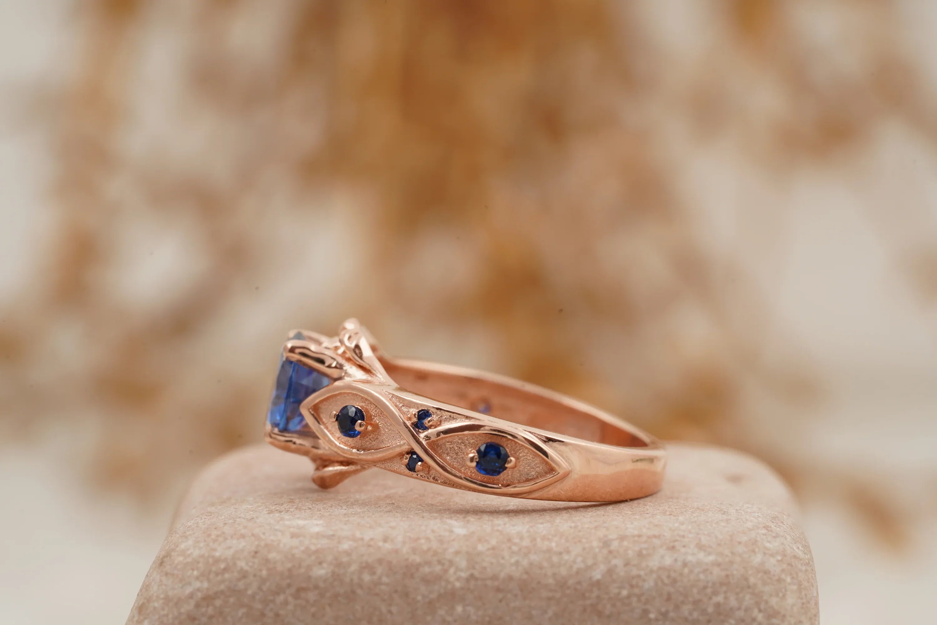 Zora Sapphire Spiritual Stone Engagement Ring Video Game Nerdy Geeky Ring - MinimalistJewels