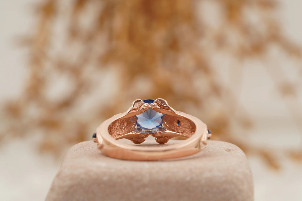 Zora Sapphire Spiritual Stone Engagement Ring Video Game Nerdy Geeky Ring - MinimalistJewels