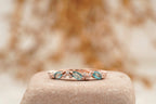 Marquise Aquamarine Wedding Band Solid Gold March Birthstone - MinimalistJewels