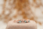 Marquise Aquamarine Wedding Band Solid Gold March Birthstone - MinimalistJewels
