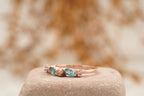 Marquise Aquamarine Wedding Band Solid Gold March Birthstone - MinimalistJewels