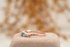 Marquise Aquamarine Wedding Band Solid Gold March Birthstone - MinimalistJewels