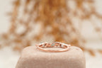 Marquise Aquamarine Wedding Band Solid Gold March Birthstone - MinimalistJewels