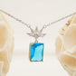 Emerald Aquamarine Necklace Marquise Diamond Pendant With Gold Chain