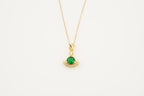 Round Emerald Necklace With Gold Chain May Birthstone - MinimalistJewels