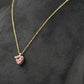 Pink Sapphire Heart Shaped Dainty Necklace With Gold Chain