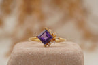 Princess Cut Amethyst Cluster Engagement Ring - MinimalistJewels